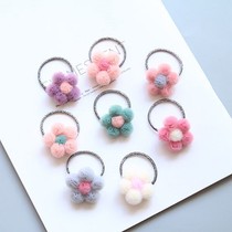 Dog hairclip gauze Ball flower hair accessories Pet Head rope Teddy Yorkshire leather band candy color hair card headpiece accessories