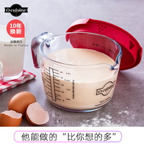 Imported measuring cup with scale Breakfast cup High temperature microwave oven can be heated heat-resistant childrens milk cup Glass measuring cup