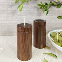 Walnut toothpick tube home fashion high-end round box Guangxi Zhuang Autonomous Region classic solid wood commercial creativity