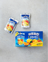 Korean straight hair Capri-Sun orange mango juice 200ml bag containing vitamin C easy to carry with straw