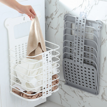 Dirty clothes basket foldable laundry basket dirty clothes storage basket Net red toilet wall-mounted household rack
