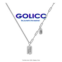 GOLICC square letter necklace female 2021 New Tide ins hip hop choker niche sweater chain accessories