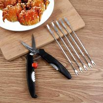Stainless steel crab set crab pliers crab shears thickened lobster scissors eat hairy crab seafood tools peeling crab pliers