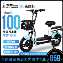Wuyang new national standard electric bicycle takeaway long-distance running battery car Lady parent-child walking small booster electric car