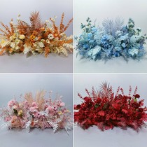 New wedding ground Row flower simulation silk flower finished decoration flower row stage table road lead wedding welcome area Flower Art L