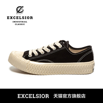 EXCELSIOR Korean biscuit shoes womens summer thin breathable thick-soled HEIGHT-increasing low-top canvas shoes mens official website
