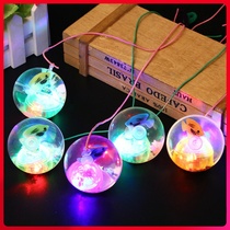 Glitter crystal ball Luminous elastic ball Kindergarten gift Childrens small toy stall supply with rope ball