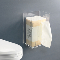 Toilet toilet bathroom hand-drawn tissue box non-perforated wall-mounted acrylic creative upside down simple tissue rack