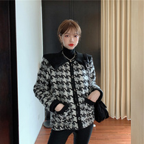 Large size flower doll collar single-breasted cotton coat autumn and winter 2021 New cardigan knitted sweater womens coat tide