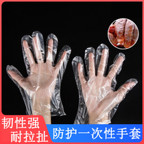 Disposable Food Transparent Plastic Film Gloves Home Kitchen Cooking Gloves Beauty Salon Thickened Acid and Corrosion Resistant