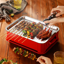 Barbecue holding furnace stainless steel barbecue heating skewers artifact commercial barbecue shop hot skewers candle heating furnace