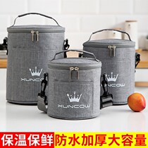 Work with rice bag aluminum foil portable lunch bag thick waterproof simple student round insulated lunch box bag