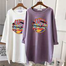 Pregnant women shirt long sleeve long sleeve long base shirt spring and autumn Korean version loose size cotton cotton autumn and winter thick grinding