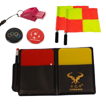 Professional football match referee border flag pick red and yellow card referee equipment whistle guard tooth whistle border referee flag