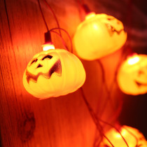 Halloween pumpkin lights glowing decorations horror scary props festive atmosphere decorations interior hanging decorations