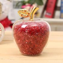 60mm hollow glass crystal apple ornaments cute creative home accessories to give girls Christmas Pingan fruit