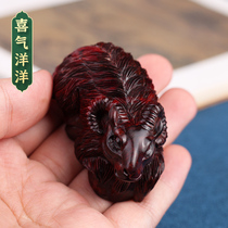 Mingmusheng Indian leaflet red sandalwood zodiac sheep triumphant hand piece Chinese ancient style gift creative gift