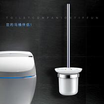 Toilet stainless steel toilet brush holder set household wall-mounted cleaning brush no holes and squatting brush without dead ends