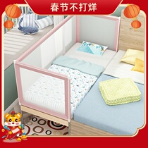 Children's Splicing Bed Widening and Enlarging Bed Pine Solid Wood Bed Girls Boys Heightened Guardrail Custom Crib