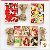 Photo album wall Net Red hemp rope clip Net red creative personality family punch-free adhesive hook room lanyard decorative wall