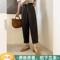Libelin sisy summer light casual linen suit Japanese square neck top womens breathable all-match casual pants