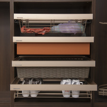 Cloakroom hardware cushioning damping drawer cabinet storage basket Pants rack adjustment telescopic push-pull storage clothing basket