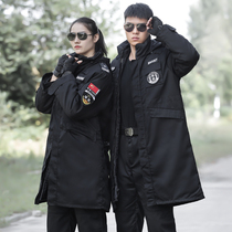 Northeast Army cotton great clothes for mens winter thickened and warm and versatile anti-cold serve long security work cotton clothing