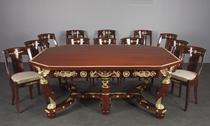 Golden Eagle Western Antique Furniture 19th-century French set of mahogany gilded decorative tables and chairs