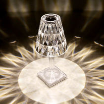 Diamond table lamp Light luxury creative bedroom bedside atmosphere night lamp ins net red girl decoration crystal small table lamp