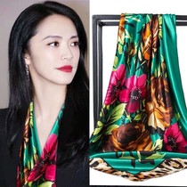  Factory direct sales boutique printed silk scarf large scarf Wedding supplies Scarf air conditioning shawl Silk scarf with professional headscarf