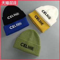 Knitted hat female tide hip hop C Lin home wild letter big head Weilai moon cold hat Korean version of men and women warm wool