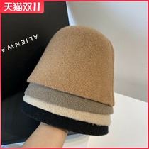 Wool fishermans hat childrens small head round small dome basin hat warm autumn and winter Korean knitted bell type bucket hat