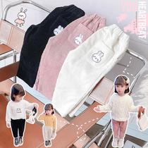 Children's clothing girls' pants spring and autumn 2021 new foreign style children's loose pants girl baby corduroy pants