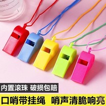 Plastic mouth whistle Whistle Blow Whistle referee Whistle Fans Rope Racing for the Wee Games Childrens Toy Gift