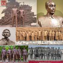 Large-scale cast copper Red Army Eighth Route Army Sculpture Ancient Celebrity Great Man portrait bust bust forged copper relief customization