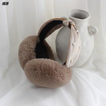Korean winter imitation Rex rabbit hair warm thickened foldable hair hoop earmuffs female earmuffs earmuffs earmuffs
