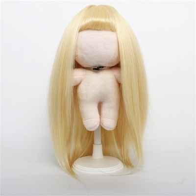 taobao agent Cotton doll wig 20cm blonde long hair straight hair dolls with hair props to take high temperature silk doll accessories