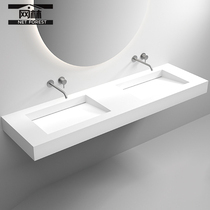Simple one-piece household hotel bed and breakfast wash basin Wall-mounted wash basin Bathroom washbasin double basin customization