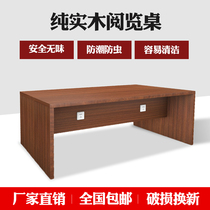 Steel and wood conference table Simple and modern 6-person office desk Library reading desk with power reading desk Study desk
