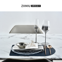 ZIIMIU Zuo Miao model room modern light luxury Nordic imported Western food blue table gilt dishes