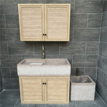 Stone laundry cabinet Natural outdoor granite rough stone laundry tank One-piece marble laundry pool Balcony Home