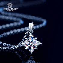 Method Sonya necklace female summer eight Awn star choker 1 karat mo sang shi diamond pendant birthday gift song you