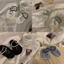 Happy double summer thinly breathable low Shallow Mouth Socks Lady Cute Smiley Face Boat Socks Non-slip And Short Socks