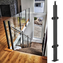 Stainless steel column railing stair handrail guardrail simple modern household light luxury indoor and outdoor glass balcony guardrail