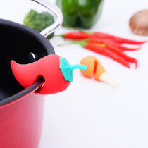 Positive Whirlpool Creativity Cute Little Chili Carrot Chicken Leg Styling Pot Lid Raised Silicone Anti Spills Kitchen Practical