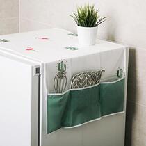 Refrigerator top cover cloth dust cover storage bag home appliances waterproof cover towel household refrigerator cover hanging bag dust cloth