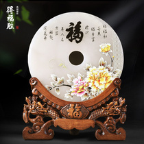 High-end safe buckle ornaments natural jade home living room decoration porch porch moving new home housewarming gifts