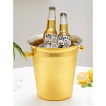 Stainless steel ice bucket thickened KTV bar champagne bucket Ice bucket Beer high face value household commercial ice wine bucket Small