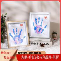 Valentines Day Gift DIY Colorful Graffiti Couple Handprint Photo Frame Birthday Confession Family Girlfriend Souvenir Set Up