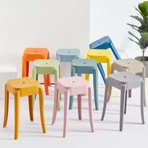 High stools can be stacked plastic stool commercial thickened household Nordic style beauty salon light luxury